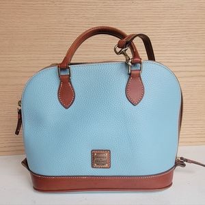 Dooney and Bourke Pebble Grain Zip Zip Satchel Caribbean Blue